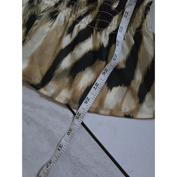 Chicos Blouse Size 2 Woman's M L Satin Tiger Print Blouse Fall Chic Mob Wife - Picture 7 of 8